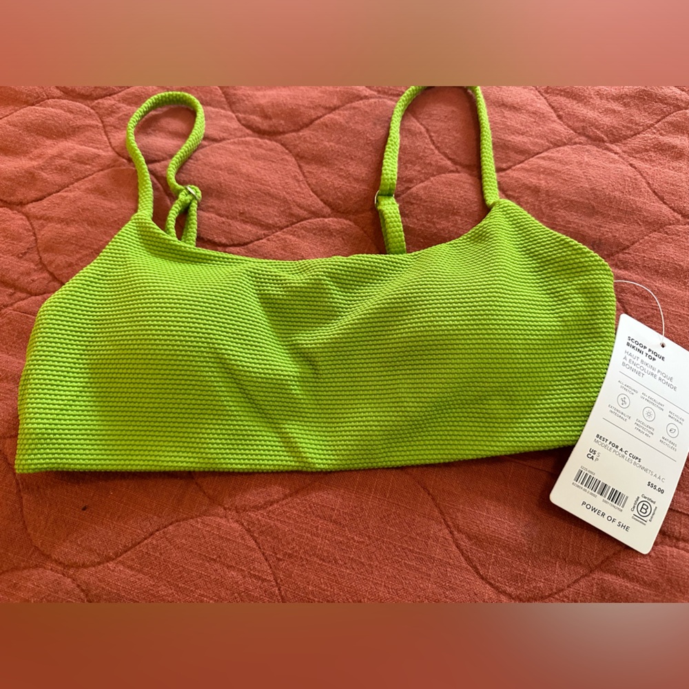 Athleta Scoop Pique Bikini Swim Top Size S